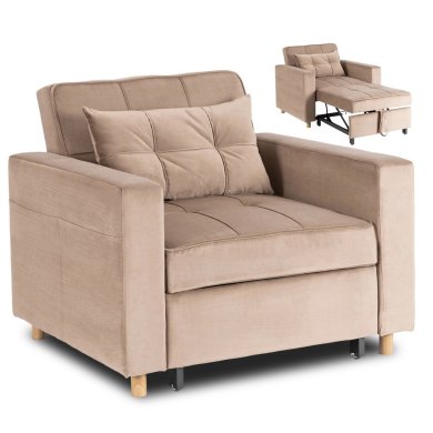 Кресло мягкое раскладное Mebel Elit SOLOR Welur Бежевый ME.SOLOR2/BZ/V/FW
