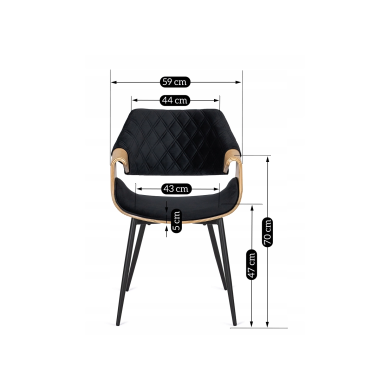 Обеденный стул Mebel Elit DAKOTA Welur Черный ME.DAKOTA/CZ/D/V/K фото - 11