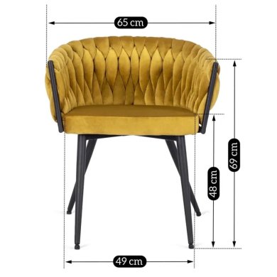 Обеденный стул Mebel Elit EMPOLI Welur Горчичный - 5 Обеденный стул Mebel Elit EMPOLI Welur Горчичный ME.EMPOLI/CU/V/K фото - 5