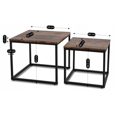 Комплект журнальних столів Mebel Elit RIS Дуб рустик ME.RIS/DRU/CZ/L фото - 8