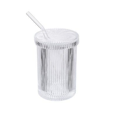 Стакан с кришкою и трубочкой Homla ALINE 380 мл Прозрачный 227384 фото - 2