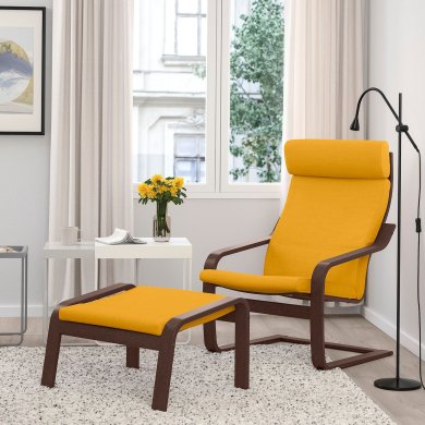 IKEA Крісло-качалка POANG Жовтий (ИКЕА ПОАНГ) 79387107 фото - 3