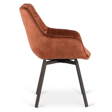 Обідній стілець поворотний Mebel Elit LUNA Welur Рудий ME.LUNA/RD/V/K фото - 3