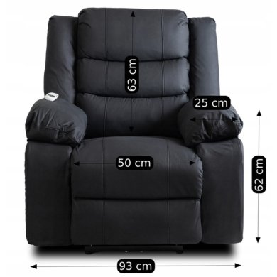 Кресло мягкое раскладное массажное с реклайнером Mebel Elit JASPER 2 Черный ME.JASPER/CZ/E/FW фото - 12