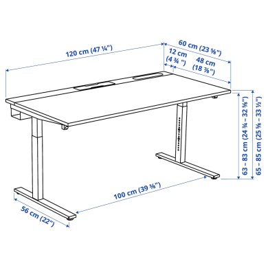 Письменный стол MITTZON Белый - 7 IKEA Письменный стол MITTZON Белый (ИКЕА МИЦОН) 09525838 фото - 7