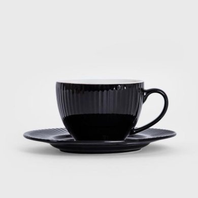 Чашка з блюдцем Homla SIENA 240 мл Чорний 235714 фото - 2