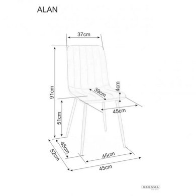 Обеденный стул Signal ALAN BREGO Бежевый ALANBRCBE фото - 3
