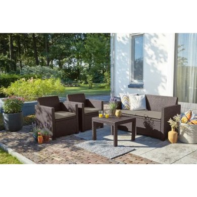 Комплект садовой мебели Keter ALABAMA Коричневый - 3 Комплект садовой мебели Keter ALABAMA Коричневый 213967-1 фото - 3