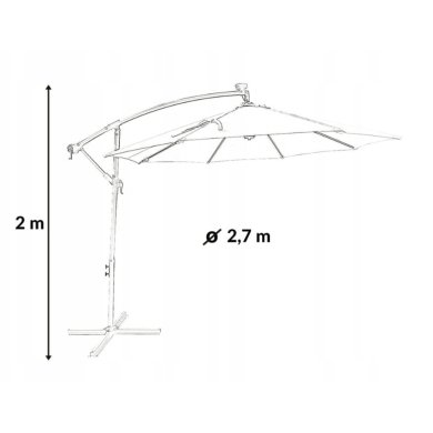 Садова парасоля Kontrast CHICAGO 270 см Сірий - 7 Садова парасоля Kontrast CHICAGO 270 см Сірий 5.06.20255 фото - 7