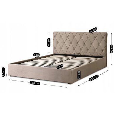 Ліжко Mebel Elit HANNAH Welur 160x200 см Бежевий - 11 Ліжко Mebel Elit HANNAH Welur 160x200 см Бежевий ME.HANNAH/160/BZ/V/LOZZPOJ фото - 11