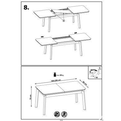 Раскладной обеденный стол Halmar ROIS Белый V-PL-ROIS-ST-BIAŁY фото - 6