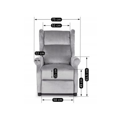 Кресло мягкое раскладное с реклайнером Mebel Elit SIMON Серый - 15 Кресло мягкое раскладное с реклайнером Mebel Elit SIMON Серый ME.SIMON/P/V/FW фото - 15