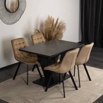 Розкладний обідній стіл Mebel Elit CLARK Marmur Чорний PM.DUBAJ/CZM/S фото - 6