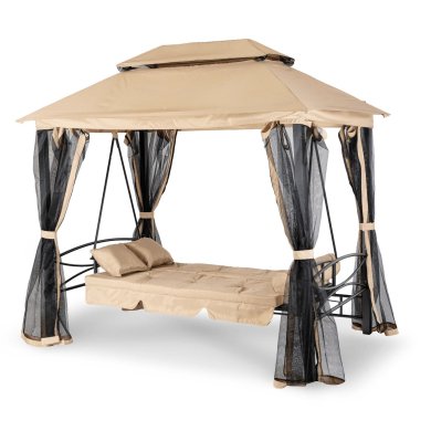 Садовые качели с москитной сеткой Mebel Elit CARMEN 237x150x256 см Бежевый ME.CARMEN/BZ/T/OGR/HUS фото - 3