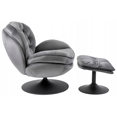 Кресло мягкое поворотное с подставкой Mebel Elit FIONA Серый ME.FIONA/P/V/FW фото - 2