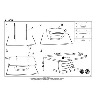Журнальный стол Halmar ALISON Белый - 2 Журнальный стол Halmar ALISON Белый V-CH-ALISON-LAW фото - 2