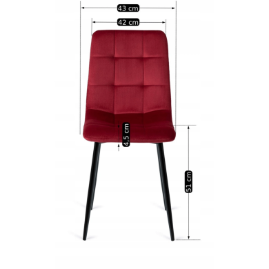 Обідній стілець Mebel Elit PERU Welur Бордовий - 12 Обідній стілець Mebel Elit PERU Welur Бордовий ME.PERU/BOR/V/K фото - 12