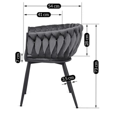 Обеденный стул Mebel Elit EMPOLI Welur Серый - 12 Обеденный стул Mebel Elit EMPOLI Welur Серый ME.EMPOLI/P/V/K фото - 12