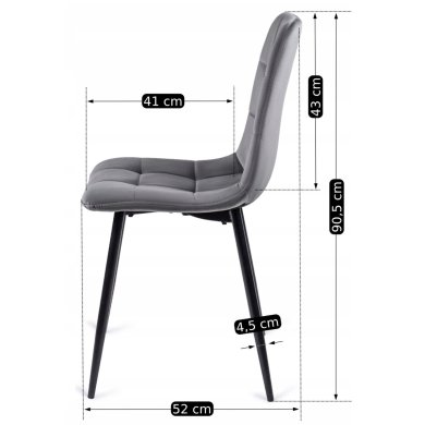 Обеденный стул Mebel Elit PERU Welur Серый ME.PERU/P/V/K фото - 6