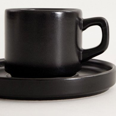 Чашка с блюдцем Homla FAMELIO 200 мл Черный 234305 фото - 3