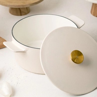 Каструля з кришкою Homla ANDREAS 5 л Бежевий 244320 фото - 5