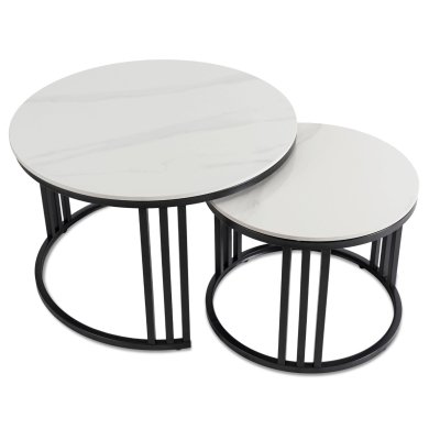 Комплект журнальных столов Mebel Elit JERRY Marmur Белый ME.JERRY/B/PL/CZ/L фото - 2