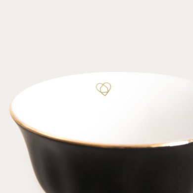 Чашка з блюдцем Homla BARIK 150 мл Чорний 241361 фото - 4