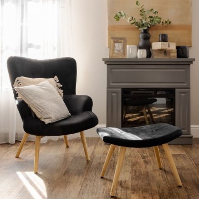 Подставка для ног Homla MOSS Welur Черный 158438 фото - 4