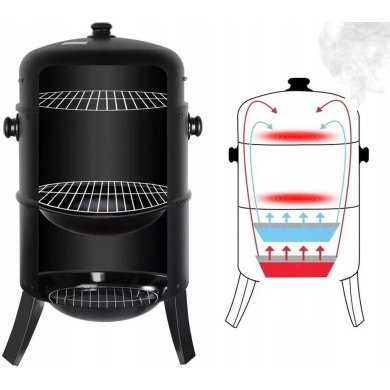 Угольный гриль-коптильня Garden Line BBQ5306 Черный - 9 Угольный гриль-коптильня Garden Line BBQ5306 Черный BBQ5306 фото - 9