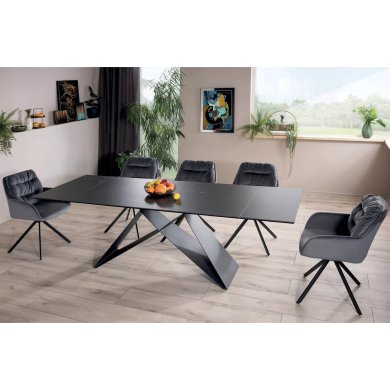 Раскладной обеденный стол Signal WESTIN Ceramic Marmur Черный WESTINCCC160 фото - 11