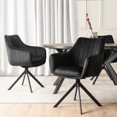 Обідній стілець поворотний Mebel Elit MUMBAI Welur Чорний ME.MUMBAI/CZ/V/K фото - 5