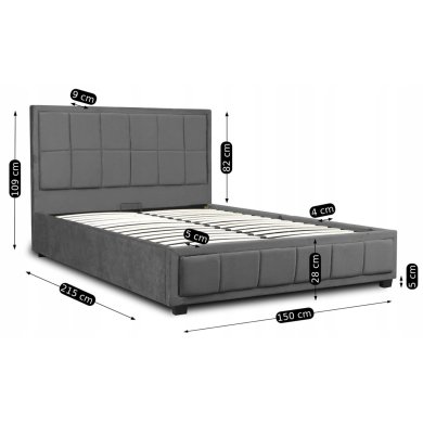 Кровать Mebel Elit CARLOS 140x200 см Серый ME.CARLOS/140/CP/V/LOZZPOJ фото - 13