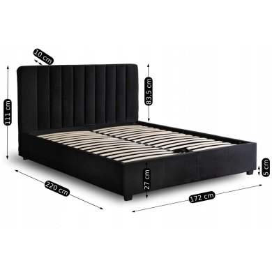Ліжко Mebel Elit MARI Welur 160x200 см Чорний ME.MARI/160/CZ/V/LOZZPOJ фото - 11