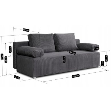 Раскладной диван Mebel Elit MARKO Темно-серый MGK.MARKO/LINCOLN90/SZTR/SOFBB фото - 13