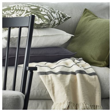 IKEA Плед MANTELFLY 130х170 см Кремовий (ИКЕА МАНТЕЛФЛИ) 10585063 фото - 3