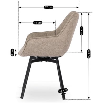 Обеденный стул поворотный Mebel Elit LUNA 2 Бежевый ME.LUNA2/BZ/T/K фото - 9