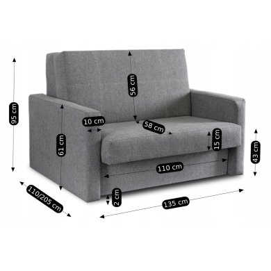 Розкладний диван Mebel Elit MILAN 2 Сірий PPHUE.MAJA2/POLARIS19/FW фото - 12