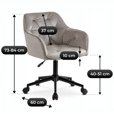 Офисное кресло Mebel Elit KONOR Welur Серый ME.KONOR/P/CZ/V/FO фото - 12