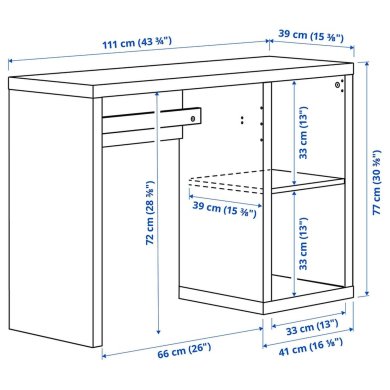 IKEA УЦІНКА Письмовий стіл KALLAX Чорний brak/00582442 фото - 11
