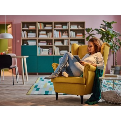 IKEA Крісло м'яке STRANDMON Жовтий (ИКЕА СТРАНДМОН) 90361894 фото - 17