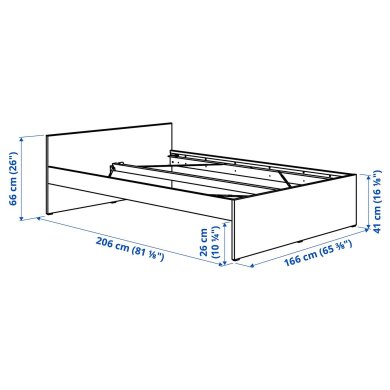 IKEA Ліжко VIHALS 160х200 см Білий (ИКЕА ВИХАЛС) 99581844 фото - 6