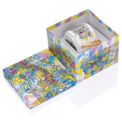 Чашка с блюдцем Duka Street Art Lindsa 320 мл | Разноцветный / Принт 2220479 фото - 2