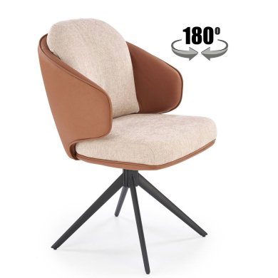Обеденный стул поворотный Halmar K554 Бежевый V-CH-K/554-KR-BRĄZOWY