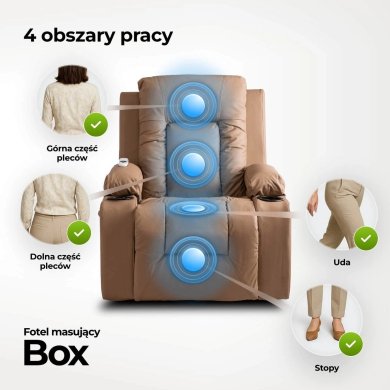 Кресло мягкое раскладное массажное с реклайнером Mebel Elit BOX Коричневый ME.BOX/KAR/E/FW фото - 17
