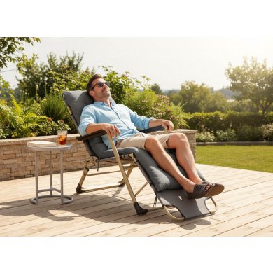 Складаний шезлонг Garden Line LEZ6889 Сірий LEZ6889 фото - 12