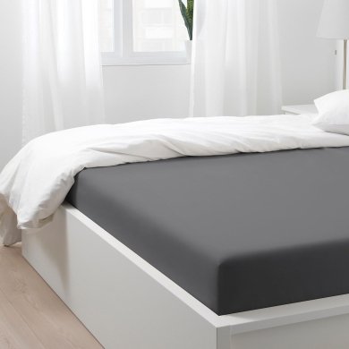 Простынь на резинке NATTJASMIN 160x200 см Серый - 7 IKEA Простынь на резинке NATTJASMIN 160x200 см Серый (ИКЕА NATTJASMIN) 80442674 фото - 7