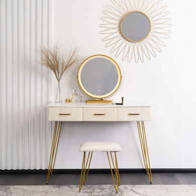 Туалетный стол c пуфом Mebel Elit SANDY Marmur Кремовый ME.SANDY/BZ/ZL/B фото - 3