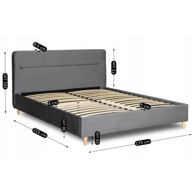 Кровать Mebel Elit BOND Welur 160x200 см Серый ME.BOND/160/CP/V/LOZ фото - 10
