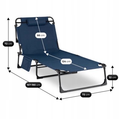 Складной шезлонг Mebel Elit VENUS Синий ME.VENUS/GR/T/LOZ фото - 10