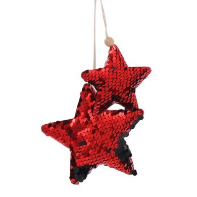 Елочная игрушка Duka Sequin Gwiazda 11 см | Красный / Черный 2220971 фото - 2